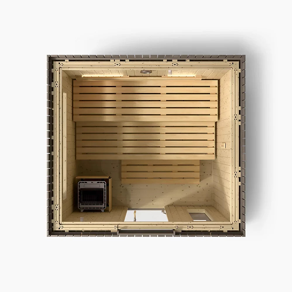 Kohler C2 Outdoor Sauna Kit – Weathered Grey Spruce | Up to 6 Persons