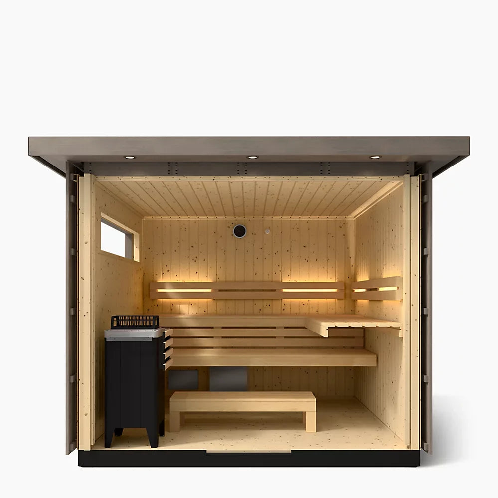 Kohler C2 Outdoor Sauna Kit – Weathered Grey Spruce | Up to 6 Persons