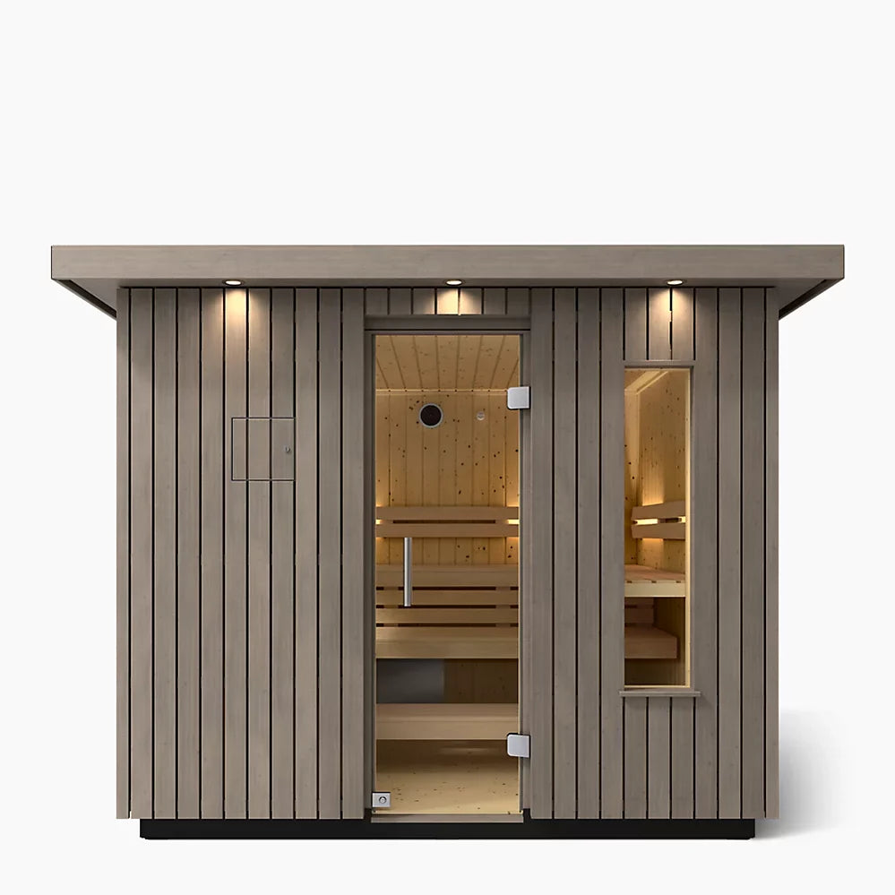 Kohler C2 Outdoor Sauna Kit – Weathered Grey Spruce | Up to 6 Persons