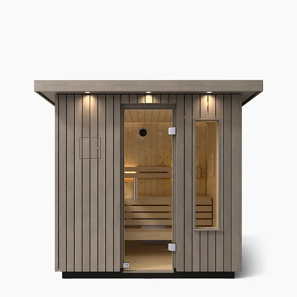 Kohler C2 Outdoor Sauna Kit – Weathered Grey Spruce | Up to 6 Persons