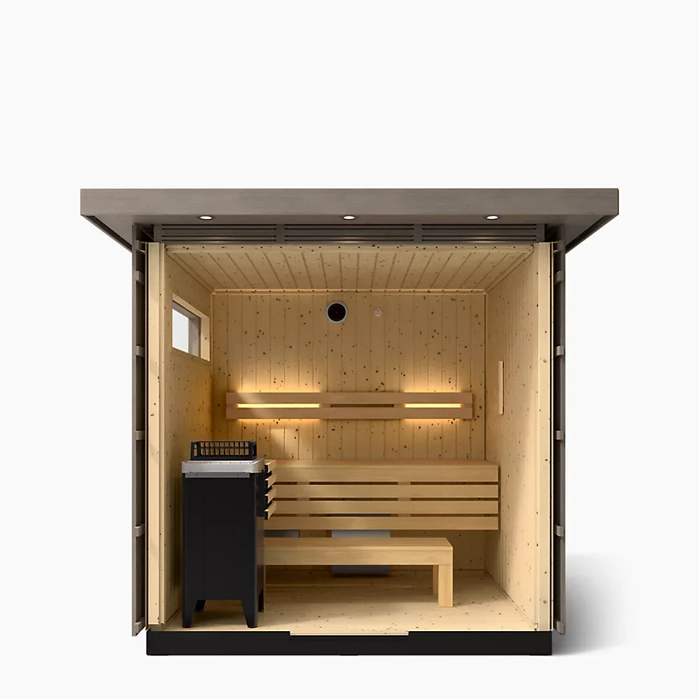Kohler C2 Outdoor Sauna Kit – Weathered Grey Spruce | Up to 6 Persons