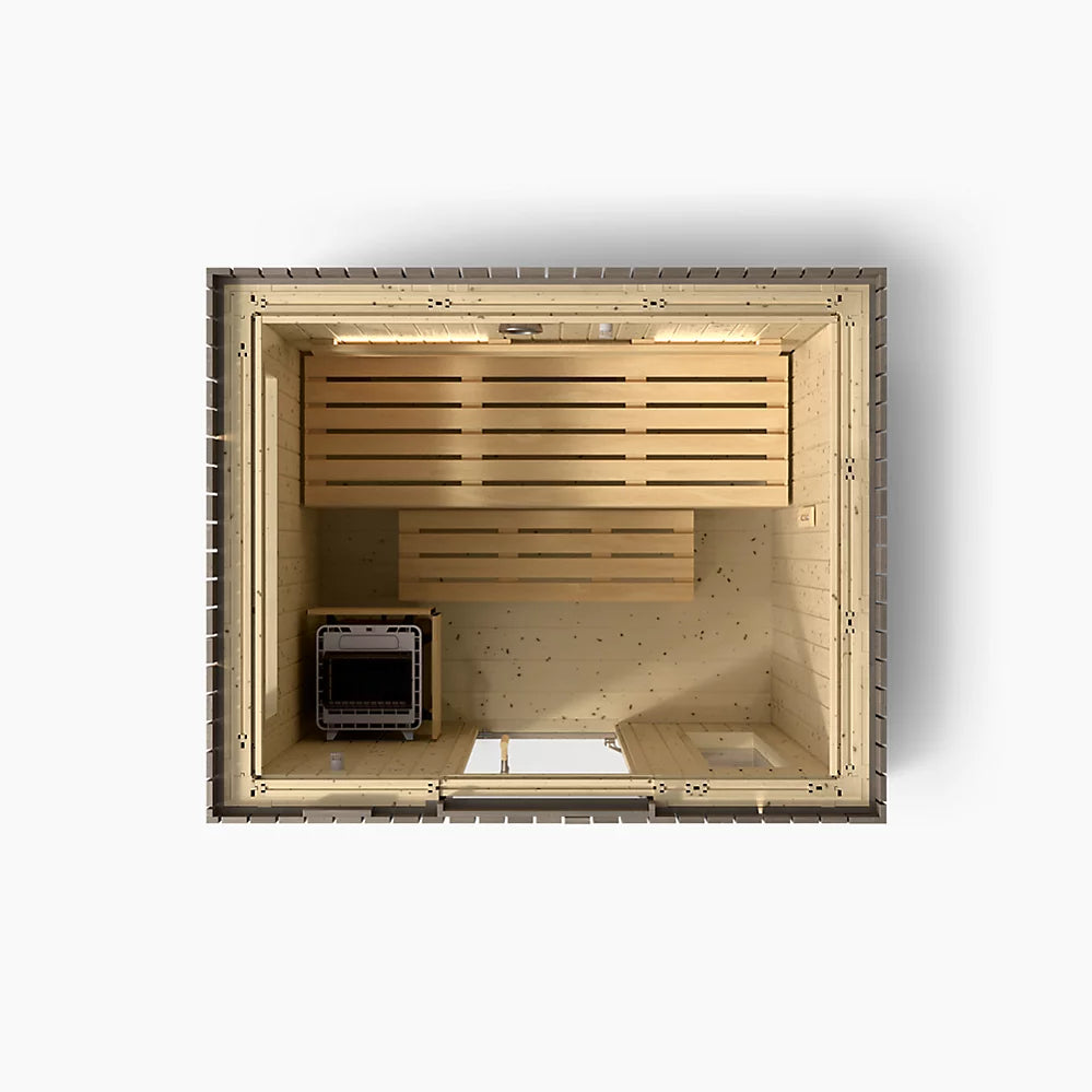 Kohler C2 Outdoor Sauna Kit – Weathered Grey Spruce | Up to 6 Persons