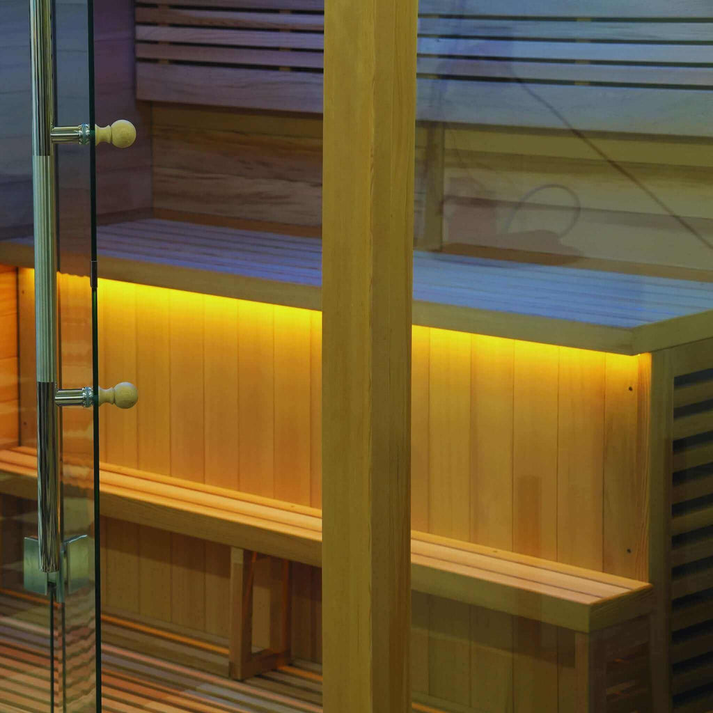 Golden Designs Kuusamo 6-Person Indoor Traditional Sauna Kit + Red Light Therapy | GDI-7206-01