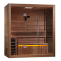 Golden Designs Forssa 3-Person Indoor Traditional Sauna Kit + Red Light Therapy | GDI-7203-01