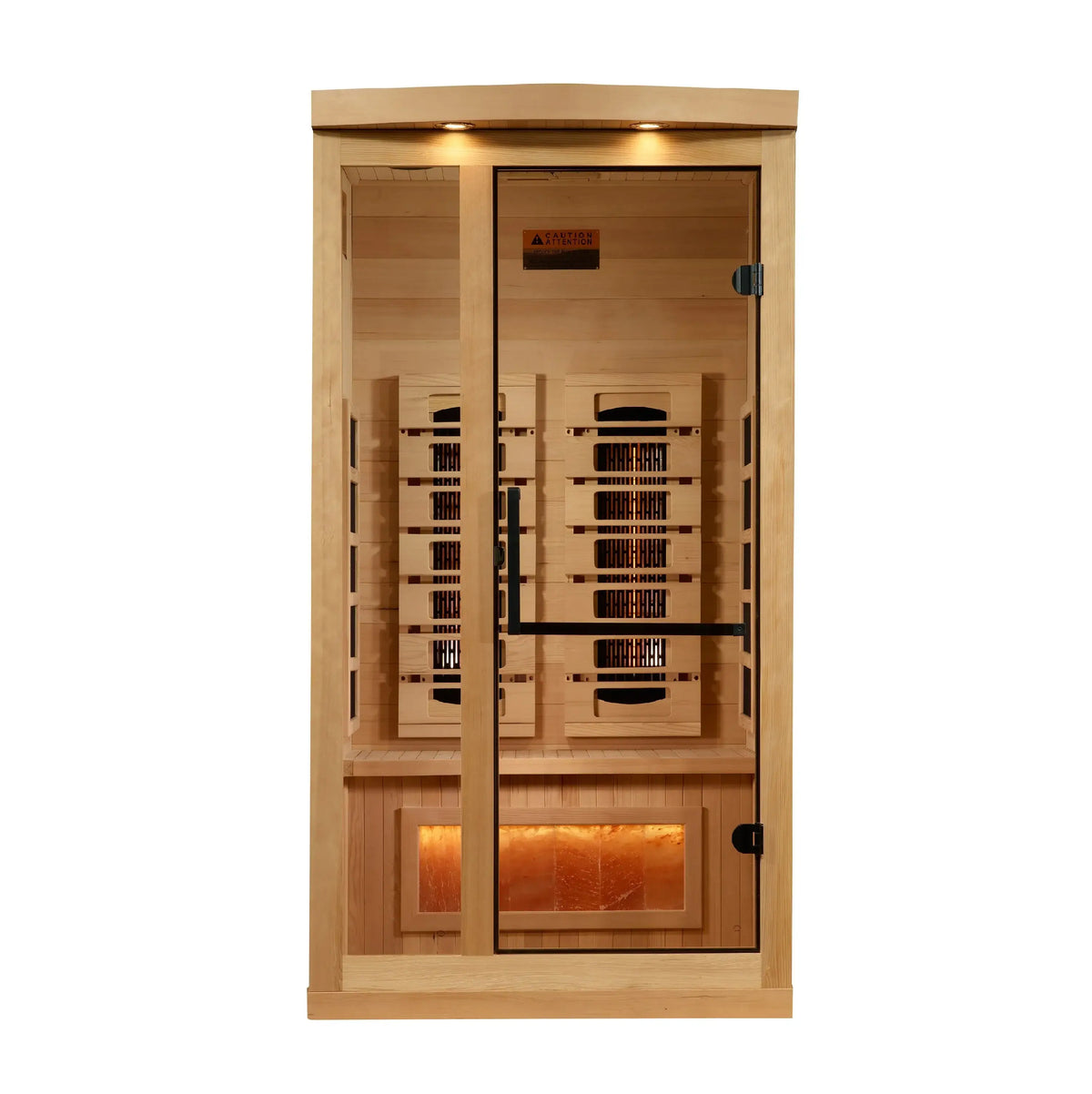 Golden Designs 1-2 Person Full Spectrum Near Zero EMF Indoor Infrared Sauna + Red Light Therapy & Himalayan Salt Bar | GDI-8010-03