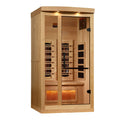 Golden Designs 1-2 Person Full Spectrum Near Zero EMF Indoor Infrared Sauna + Red Light Therapy & Himalayan Salt Bar | GDI-8010-03
