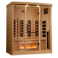 Golden Designs 4-Person Full Spectrum Near Zero EMF Indoor Infrared Sauna + Red Light Therapy & Himalayan Salt Bar | GDI-8040-03