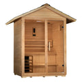 Golden Designs Arlberg 3-Person Outdoor Sauna & Harvia Traditional Electric Heater Kit + Red Light Therapy | GDI-8103-01