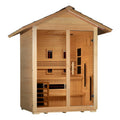 Golden Designs Carinthia 3-Person Hybrid Outdoor Sauna w/ Full Spectrum Indoor Infrared & Harvia Traditional Electric Heater Kit + Red Light Therapy | GDI-8123-01
