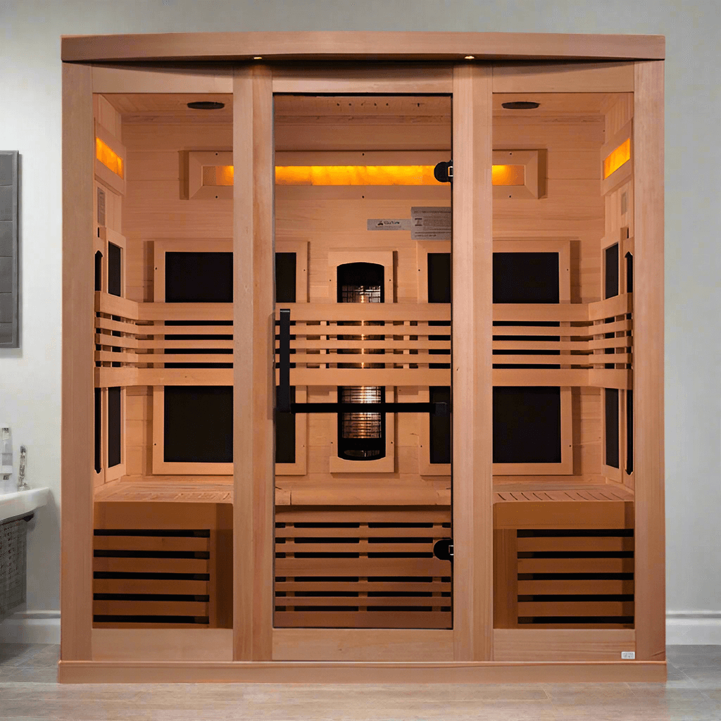 Golden Designs 6-Person Full Spectrum Near Zero EMF Indoor Infrared Sauna + Red Light Therapy | GDI-8260-01