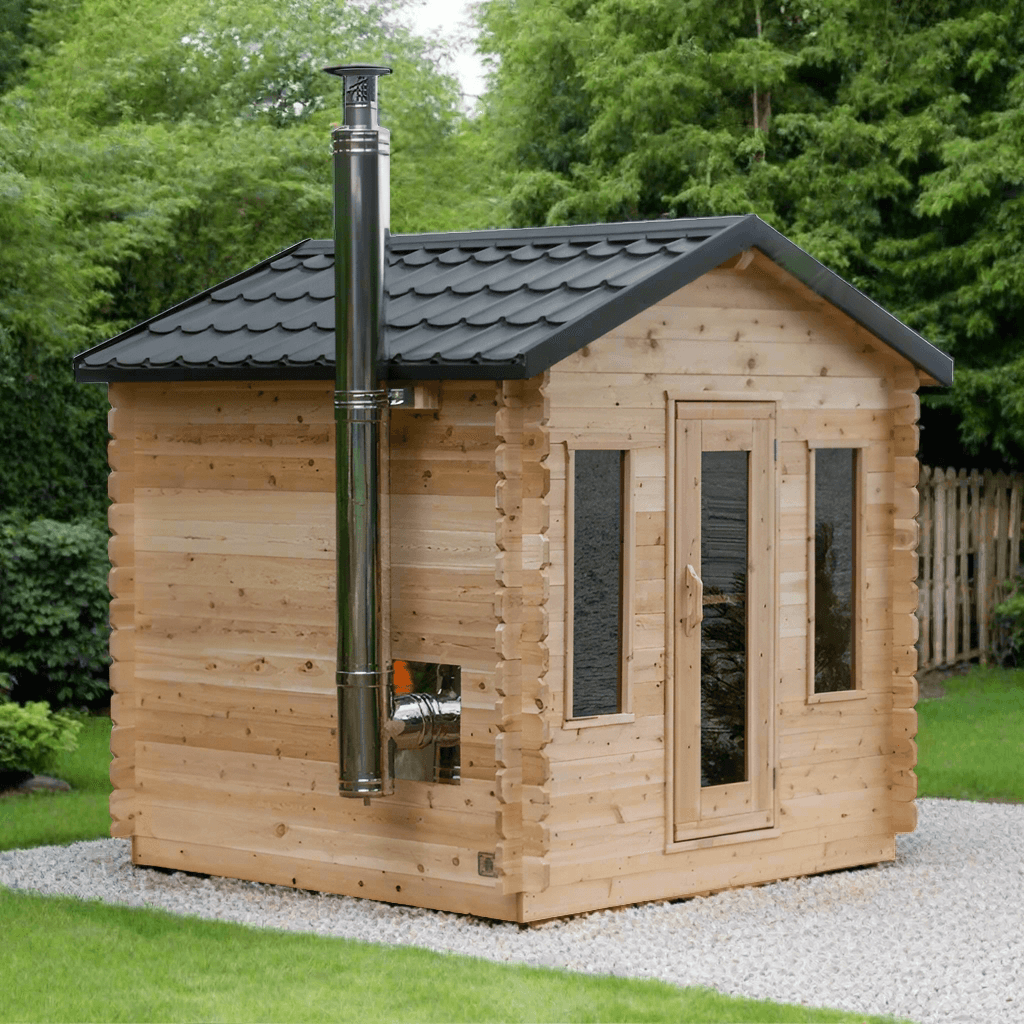 Dundalk Leisurecraft Canadian Timber 6 Person Georgian Outdoor Traditional Cabin Sauna | CTC88W