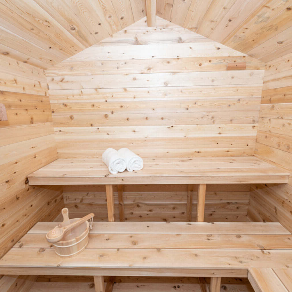 Dundalk Leisurecraft Canadian Timber 6 Person Georgian Outdoor Traditional Cabin Sauna | CTC88W