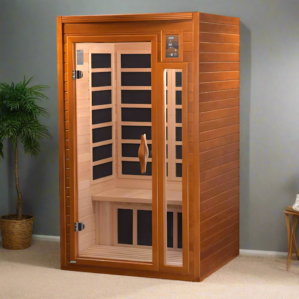 Dynamic Barcelona Elite 1-2-person Ultra Low EMF FAR Indoor Infrared Sauna + Red Light Therapy | DYN-6106-01-Elite