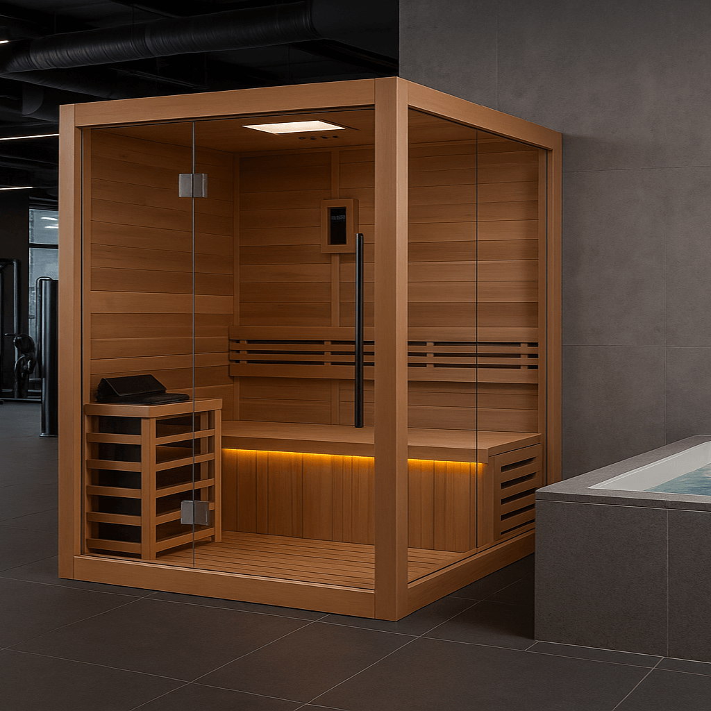 Golden Designs Forssa 3-Person Indoor Traditional Sauna Kit + Red Light Therapy | GDI-7203-01