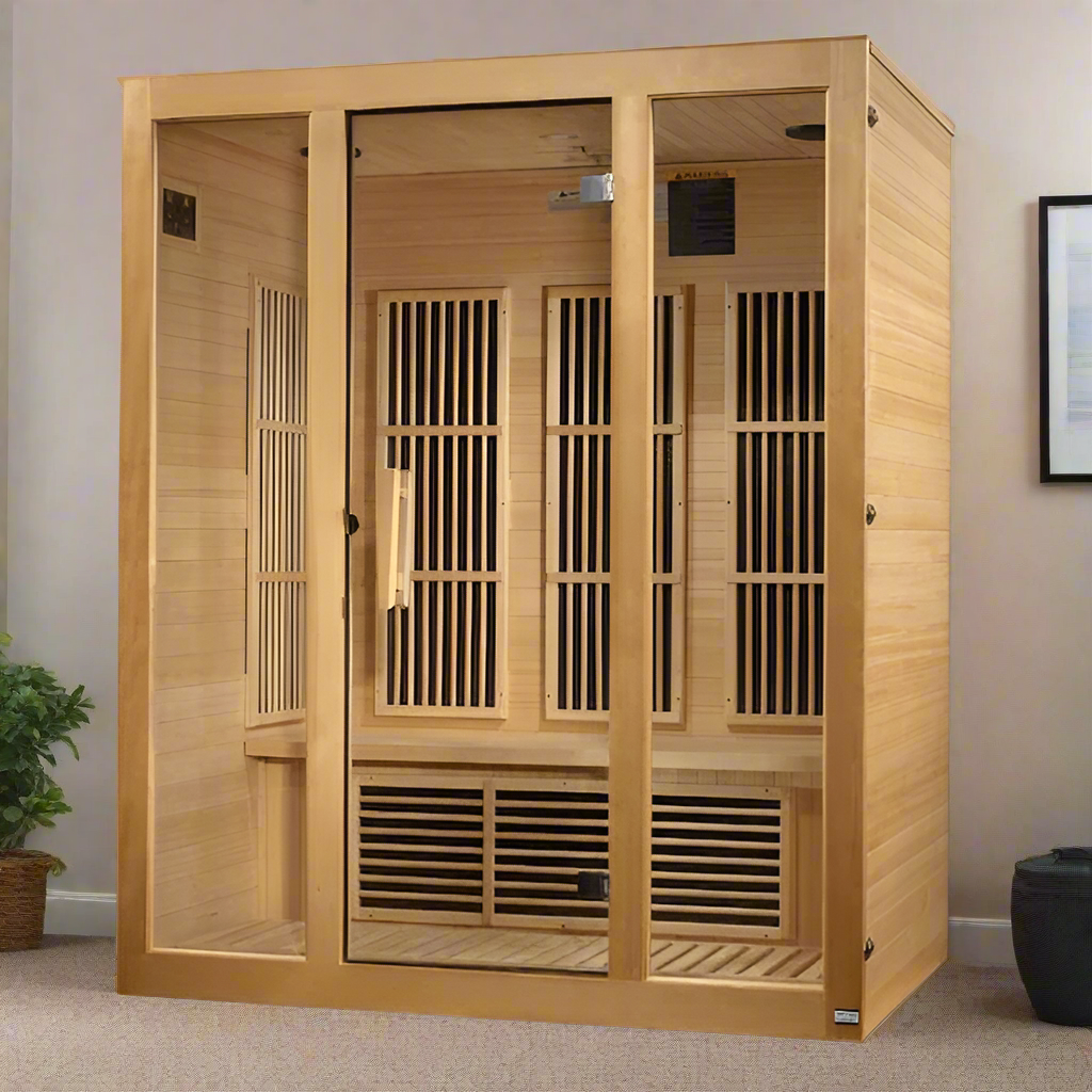 Maxxus Bellevue 3-Person Low EMF FAR Indoor Infrared Sauna + Red Light Therapy | MX-J306-01
