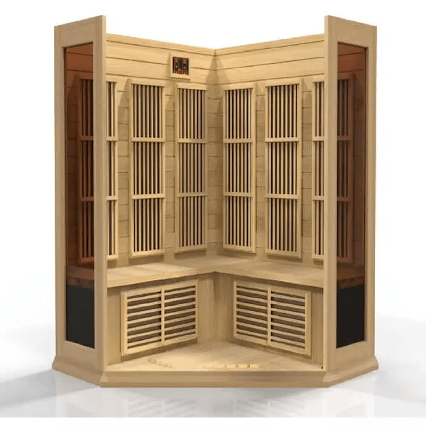 Maxxus 3-Person Corner Near Zero EMF FAR Indoor Infrared Sauna + Red Light Therapy | MX-K356-01-ZF