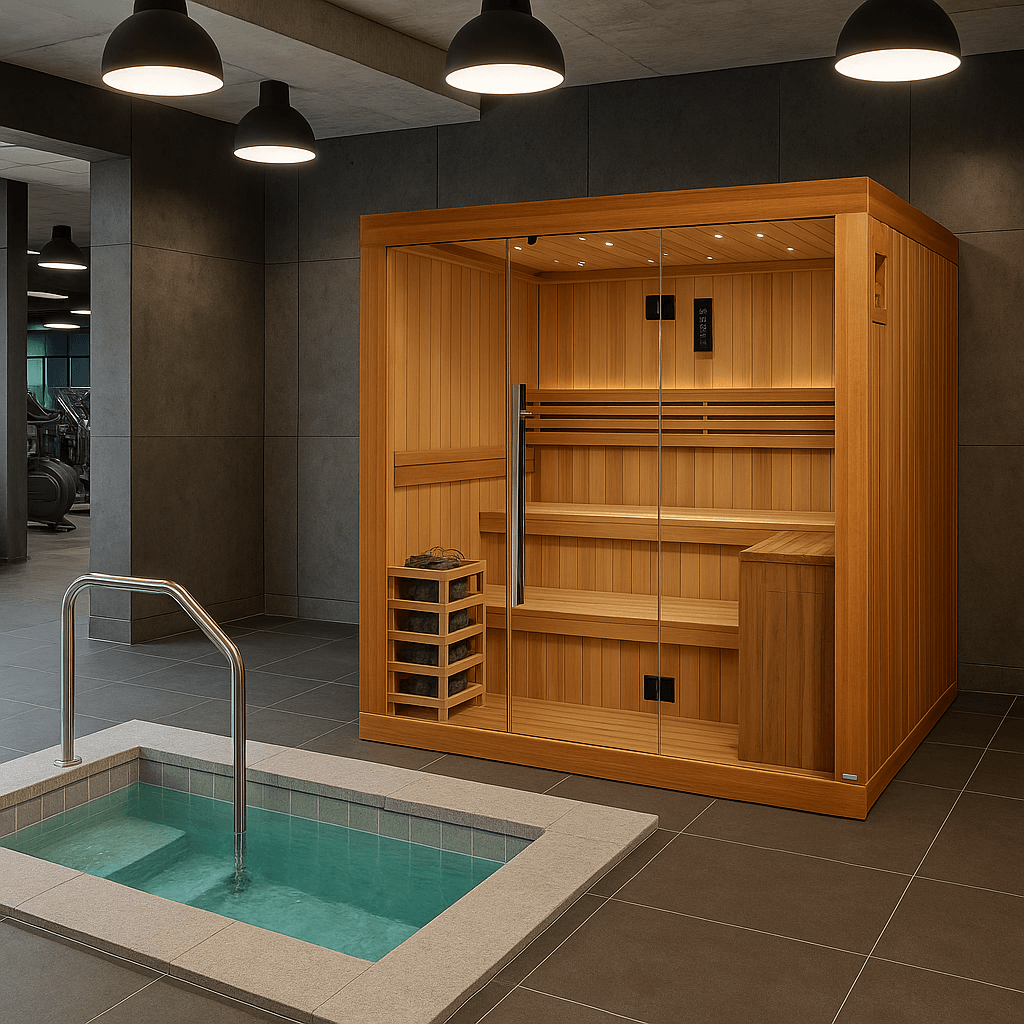 Golden Designs Osla 6-Person Indoor Sauna & Harvia Traditional Electric Heater Kit | GDI-7689-02