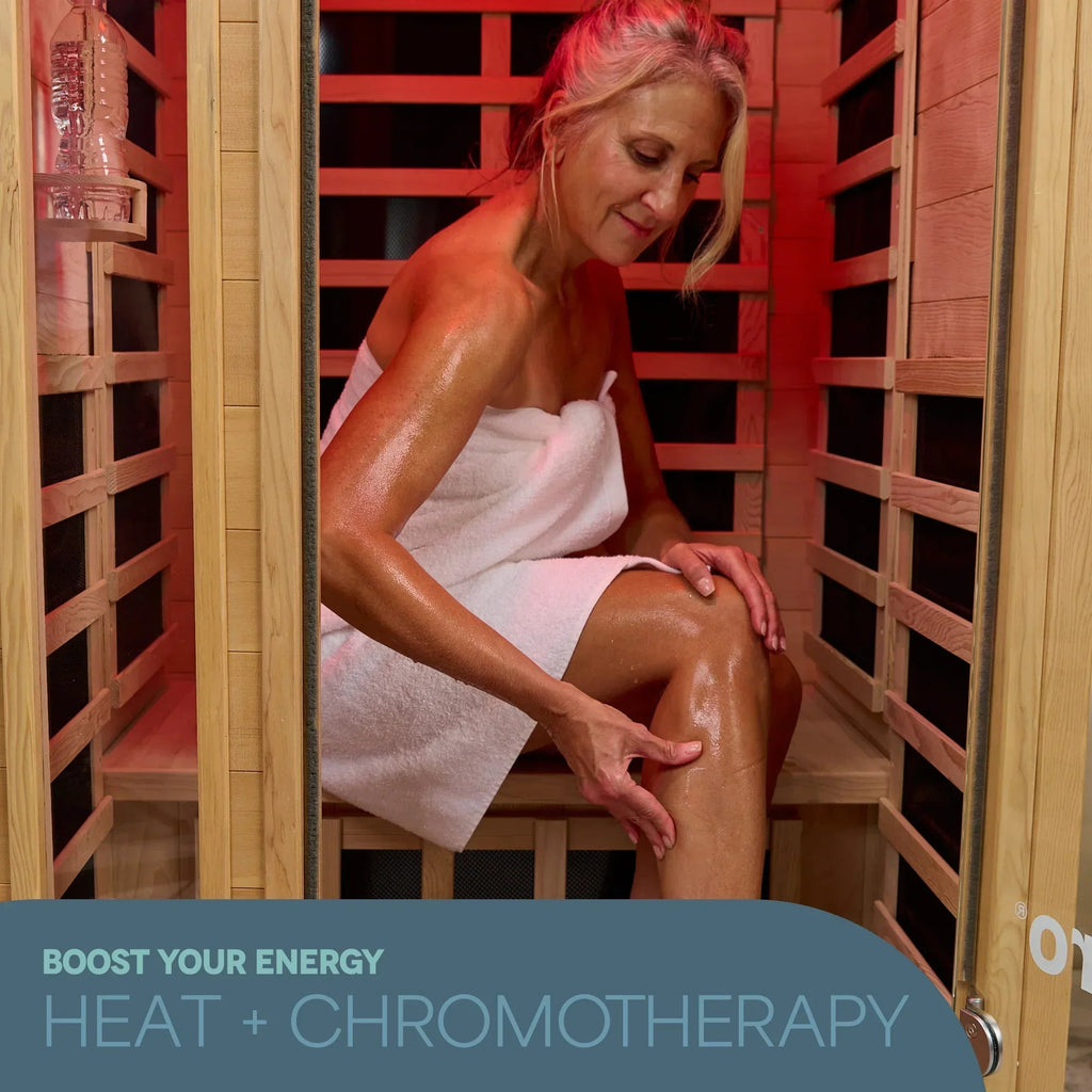 Lifepro RejuvaCure™ 1-2 Person Low EMF Far Infrared Sauna with Red Light Therapy