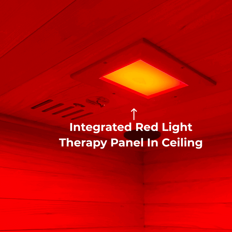 Golden Designs Toledo 6-Person Hybrid Indoor Sauna w/ Full Spectrum Infrared & Harvia Traditional Electric Heater + Red Light Therapy Kit | GDI-8360-01