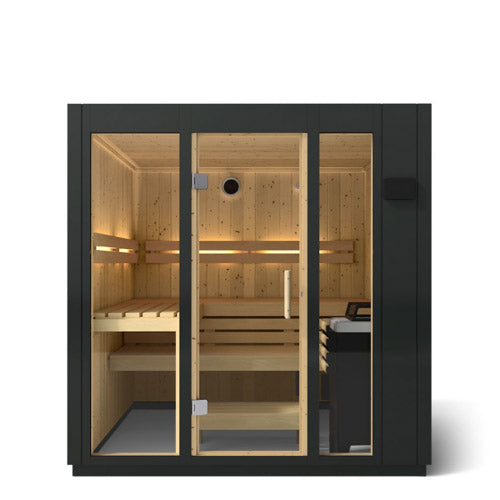 Kohler C1 2-5 Person Indoor Traditional Sauna Kit – Graphite Grey Spruce