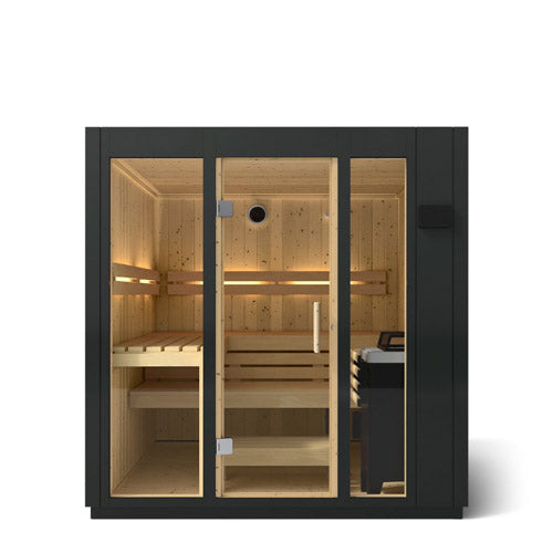Kohler C1 2-5 Person Indoor Traditional Sauna Kit – Graphite Grey Spruce