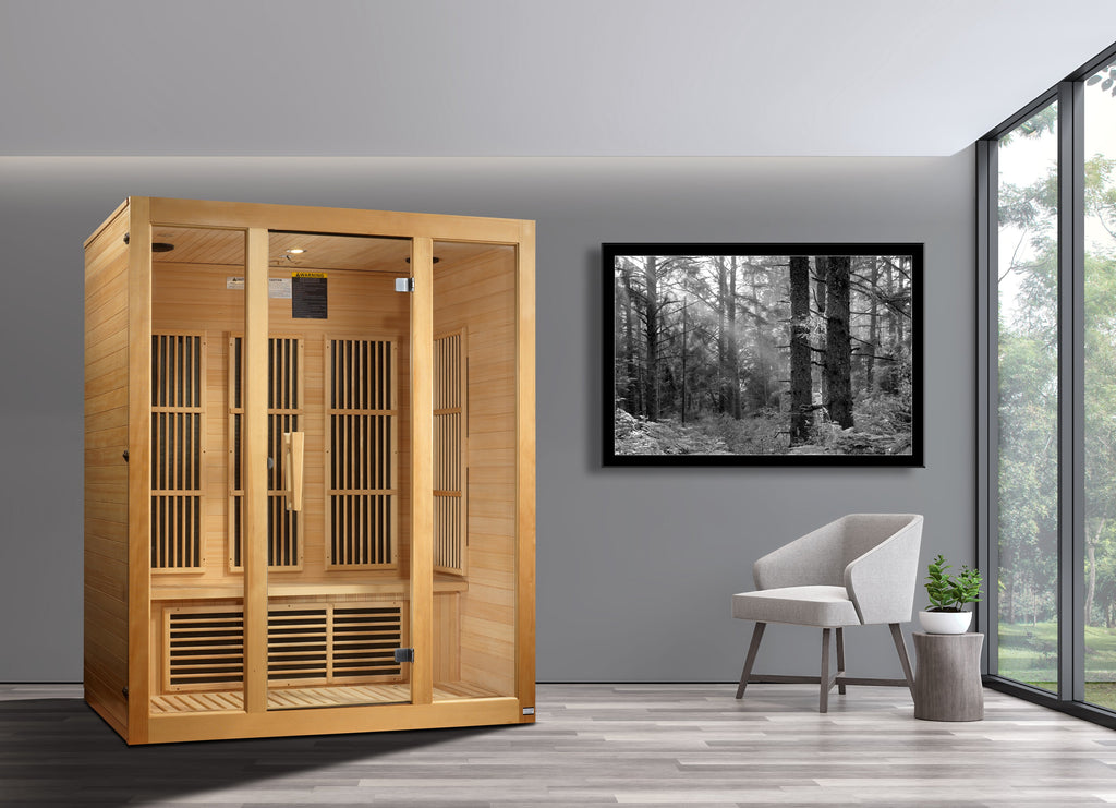 Maxxus Bellevue 3-Person Near Zero EMF FAR Indoor Infrared Sauna + Red Light Therapy | MX-J306-01-ZF
