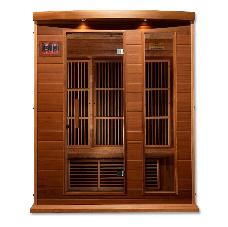 Maxxus 3-Person Low EMF FAR Indoor Infrared Sauna + Red Light Therapy | MX-K306-01-CED