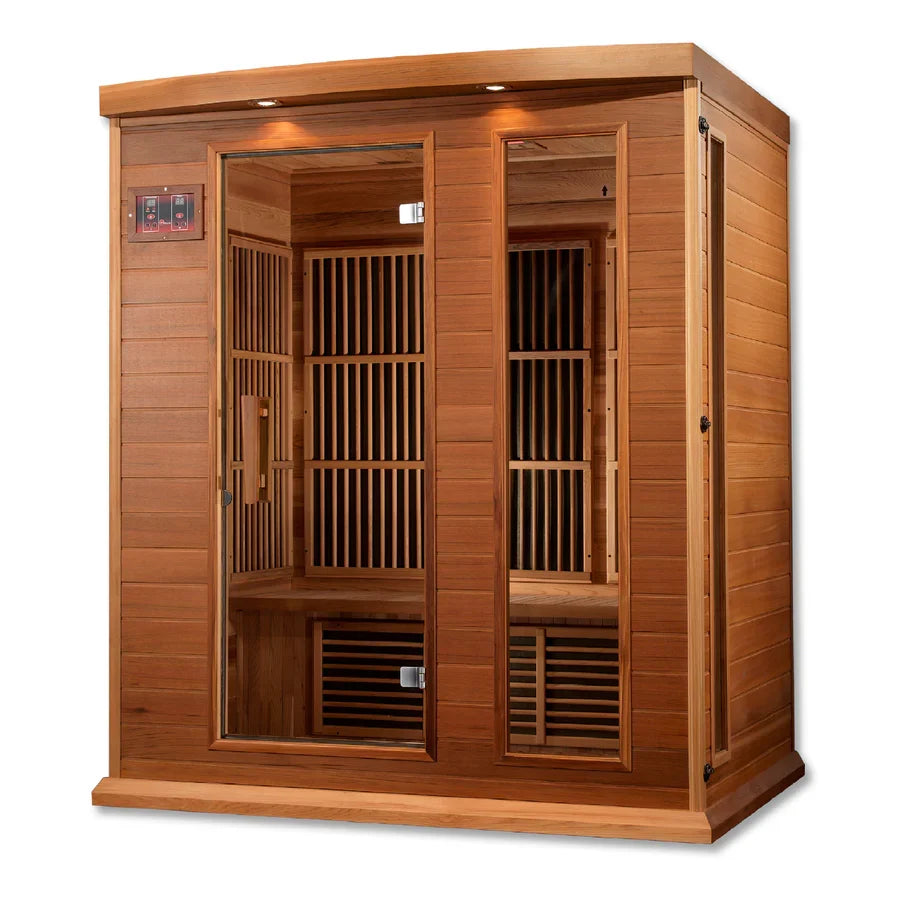Maxxus 3-Person Low EMF FAR Indoor Infrared Sauna + Red Light Therapy | MX-K306-01-CED