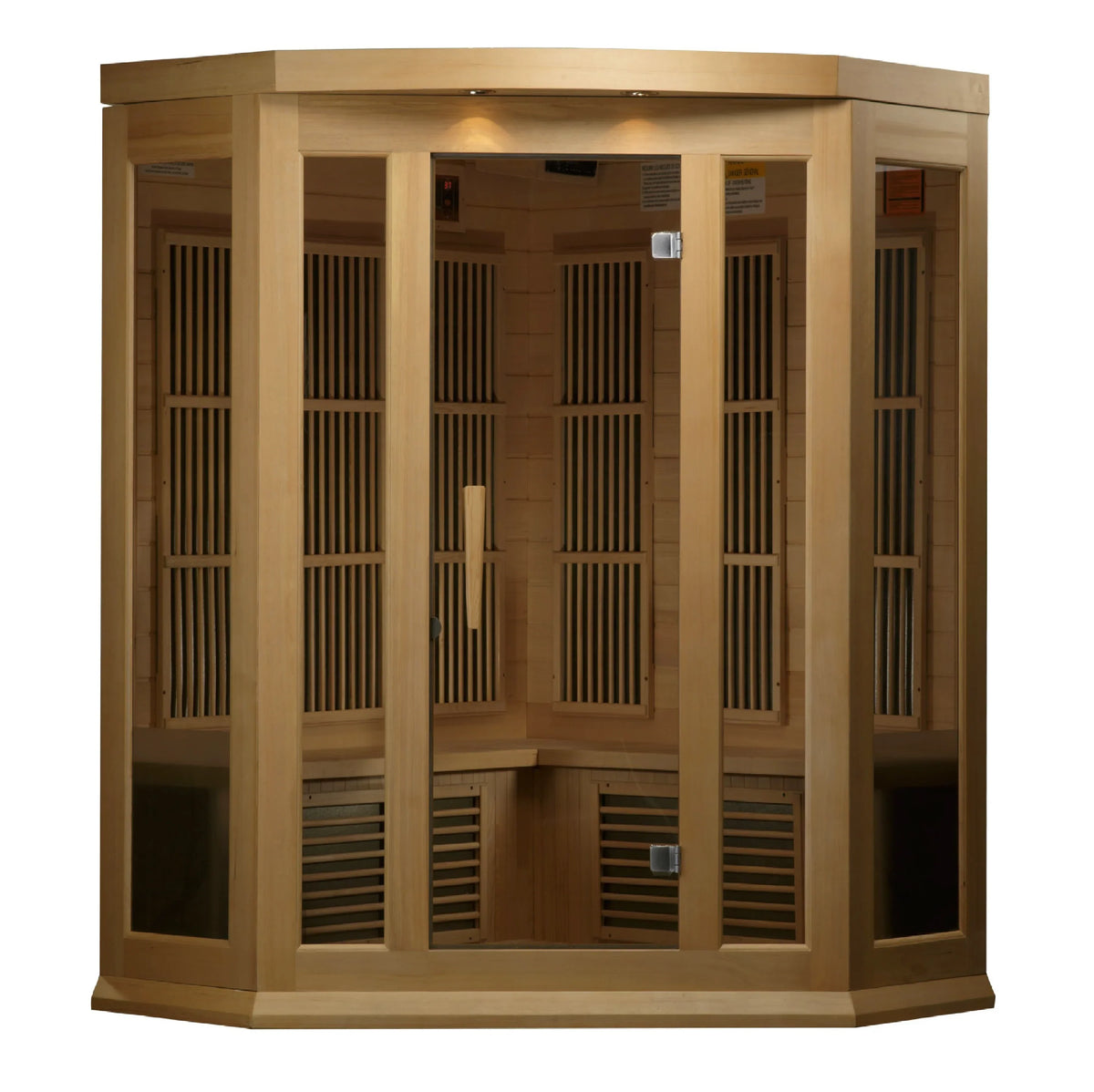 Maxxus 3-Person Corner Near Zero EMF FAR Indoor Infrared Sauna + Red Light Therapy | MX-K356-01-ZF