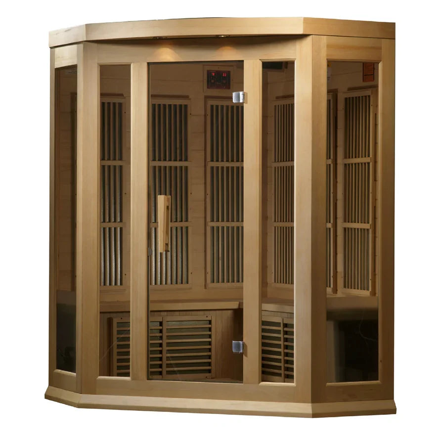 Maxxus 3-Person Corner Near Zero EMF FAR Indoor Infrared Sauna + Red Light Therapy | MX-K356-01-ZF