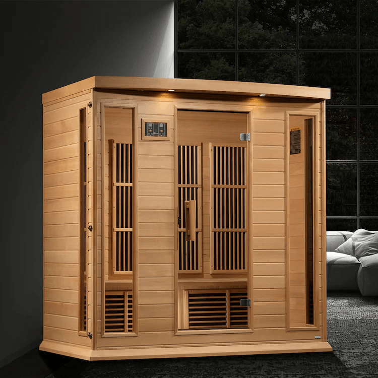 Maxxus 4-Person Near Zero EMF FAR Indoor Infrared Sauna + Red Light Therapy | MX-K406-01-ZF
