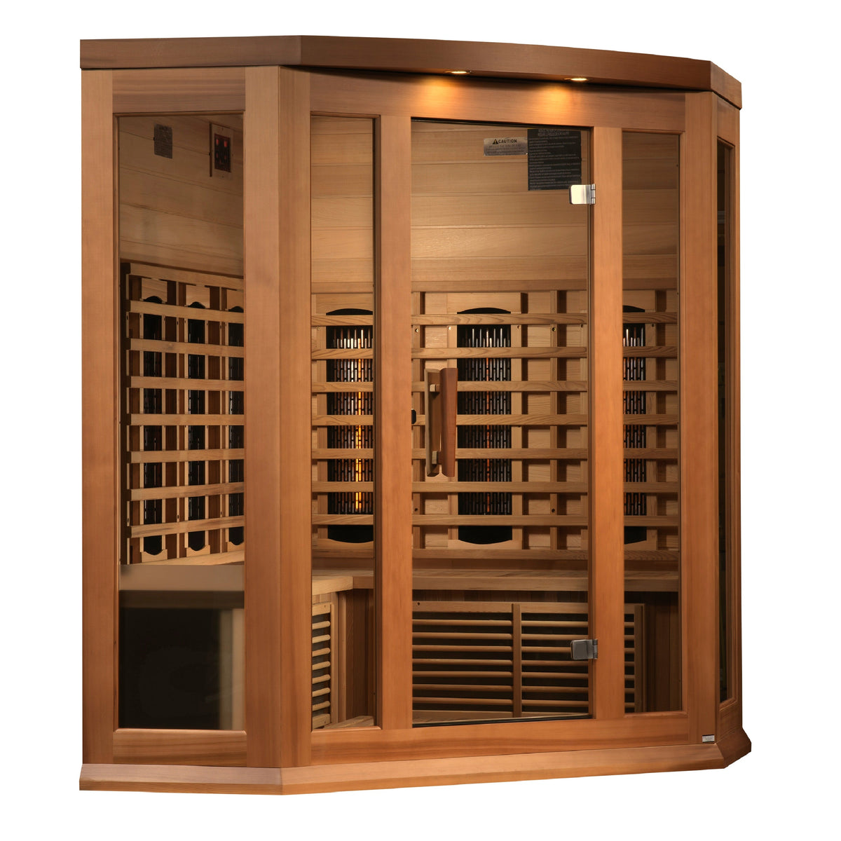 Maxxus 3-Person Corner Full Spectrum Near Zero EMF Indoor Infrared Sauna + Red Light Therapy | MX-M356-01-FS CED