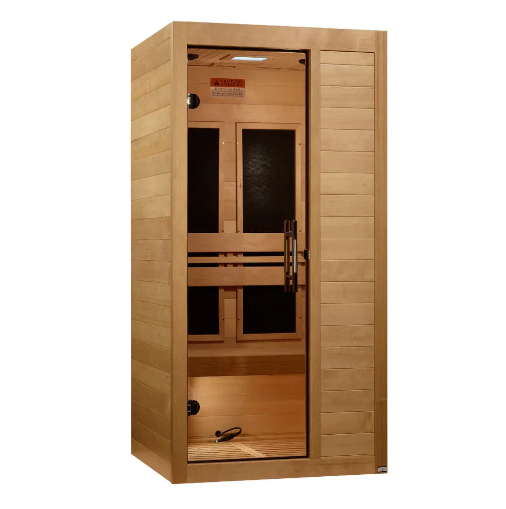 Maxxus S-Line 1-Person Low EMF FAR Indoor Infrared Sauna + Red Light Therapy | MX-S106-01