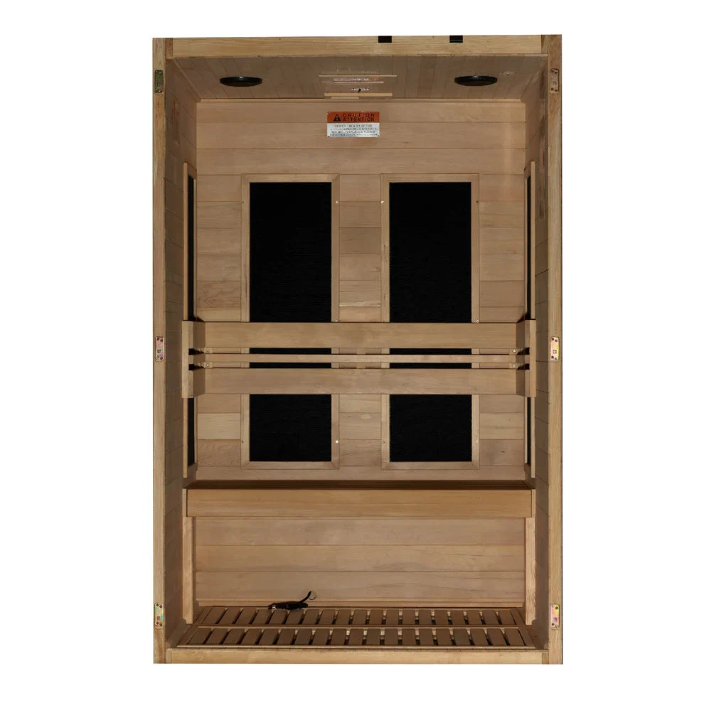 Maxxus S-Line 2-Person Low EMF FAR Indoor Infrared Sauna + Red Light Therapy | MX-S206-01