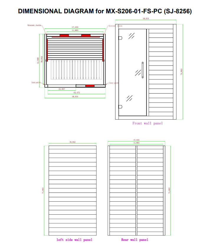Maxxus S-Line 2-Person Full Spectrum Near Zero EMF Indoor Infrared Sauna + Red Light Therapy | MX-S206-01-FS-PC
