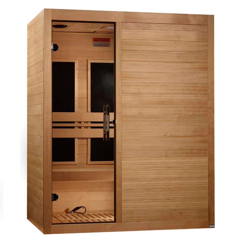 Maxxus S-Line 3-Person Low EMF FAR Indoor Infrared Sauna + Red Light Therapy | MX-S306-01