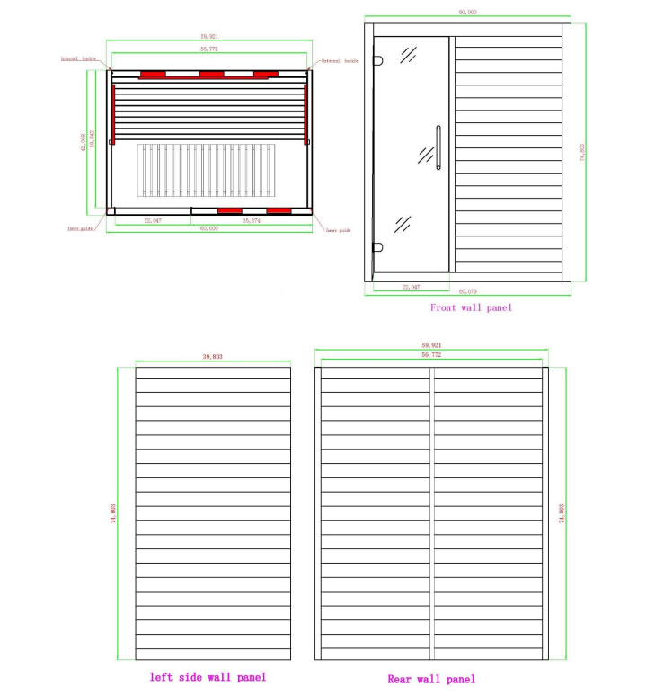 Maxxus S-Line 3-Person Full Spectrum Near Zero EMF Indoor Infrared Sauna + Red Light Therapy | MX-S306-01-FS-PC