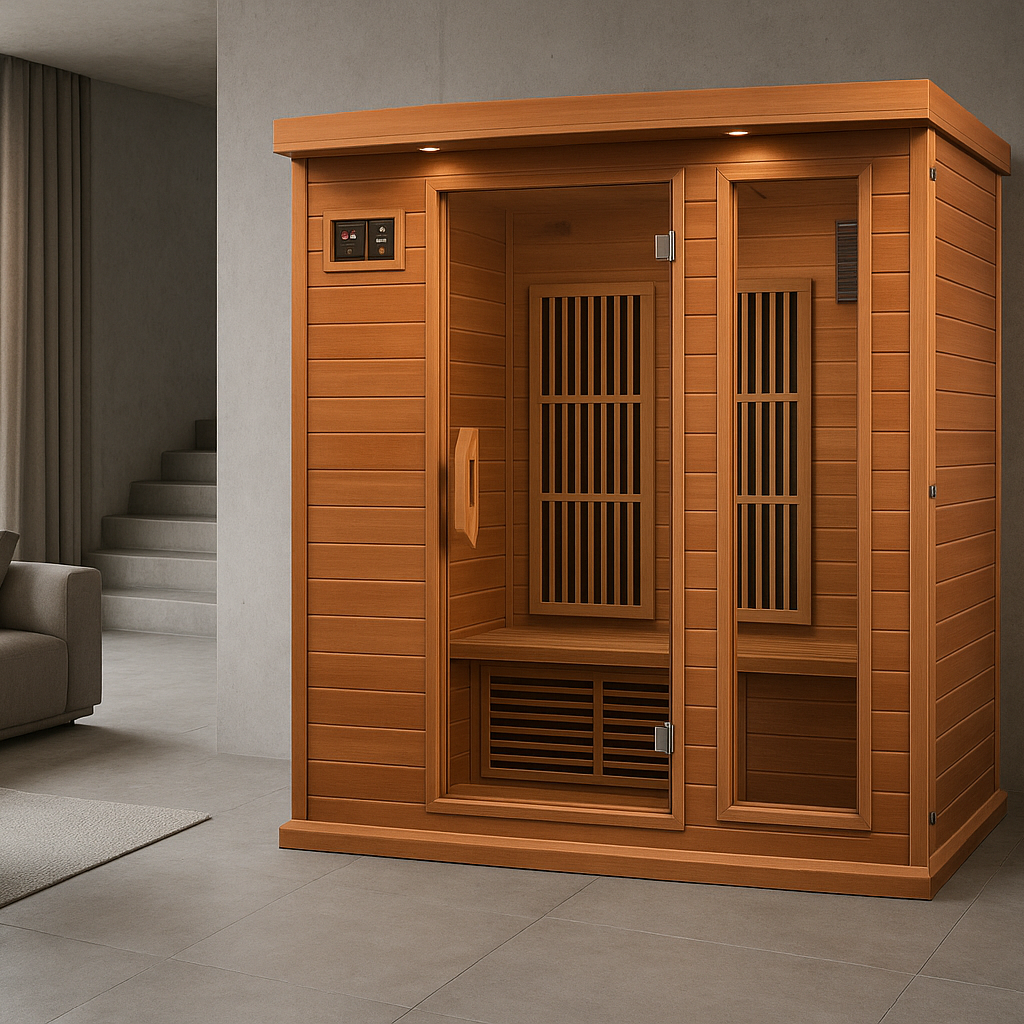 Maxxus 3-Person Near Zero EMF FAR Indoor Infrared Sauna + Red Light Therapy | MX-K306-01-ZF CED