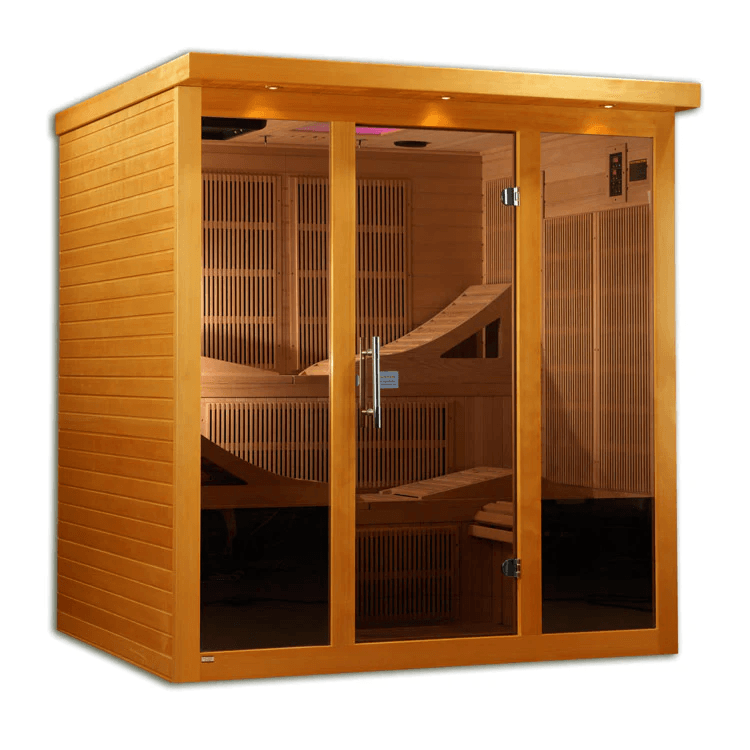 Dynamic Monaco Elite 6-person Ultra Low EMF FAR Indoor Infrared Sauna + Red Light Therapy | DYN-6996-01 Elite