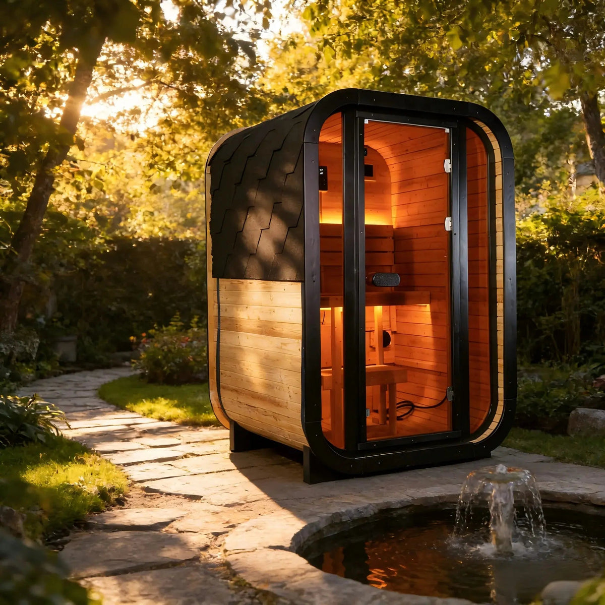 Anyi 1-2 Person Outdoor Traditional Cube Sauna