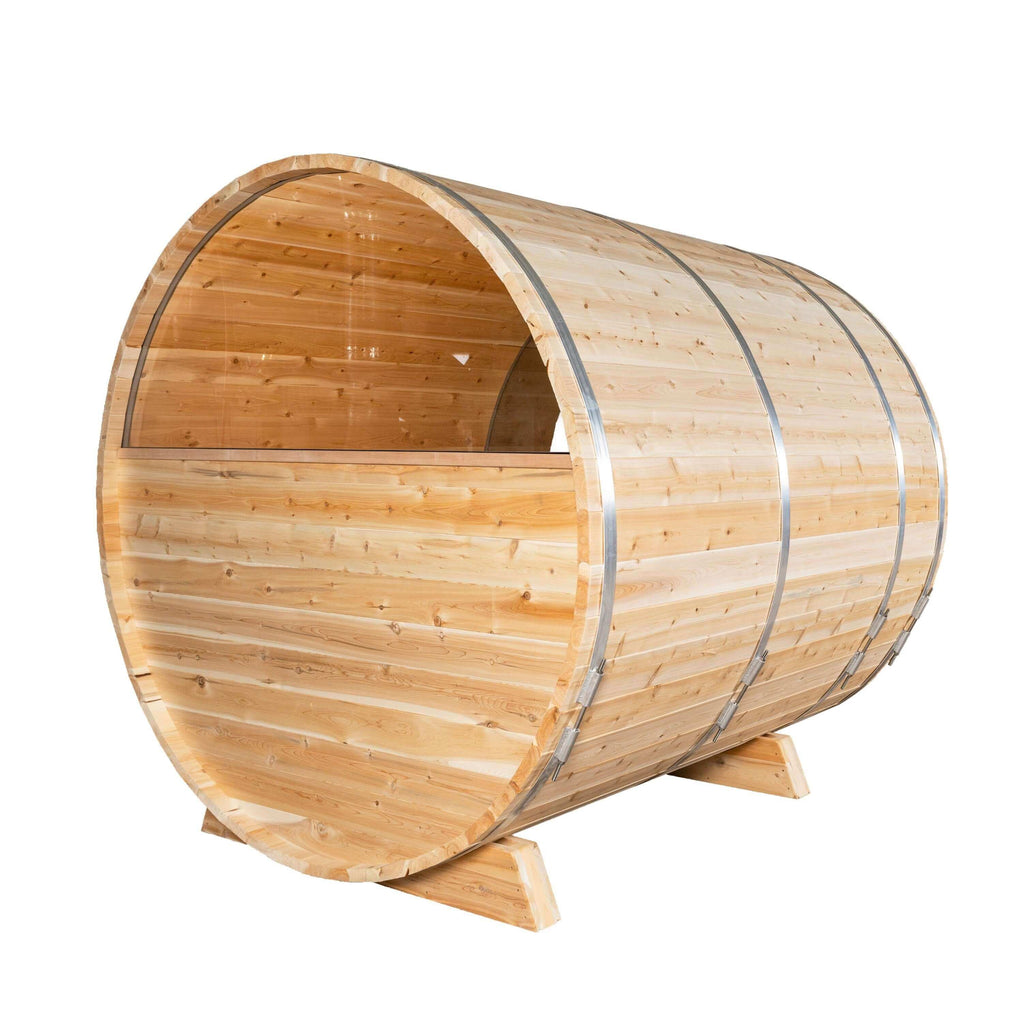 Dundalk Leisurecraft Canadian Timber 6 Person Tranquility MP Outdoor Traditional Barrel Sauna | CTC2345MP