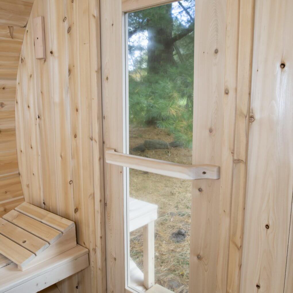 Dundalk Leisurecraft Canadian Timber 4 Person Serenity Outdoor Traditional Barrel Sauna | CTC2245W
