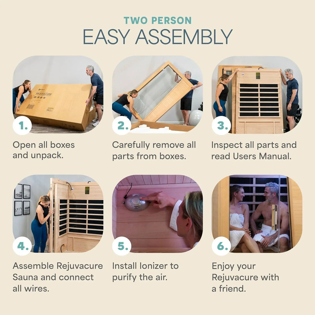 Lifepro RejuvaCure Duet 2-Person Far Infrared Sauna w/ Chromatherapy