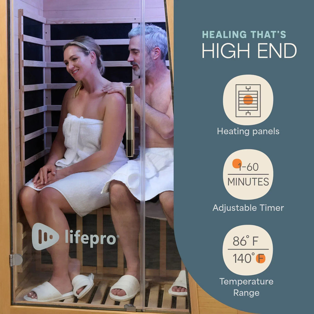 Lifepro RejuvaCure Duet 2-Person Far Infrared Sauna w/ Chromatherapy