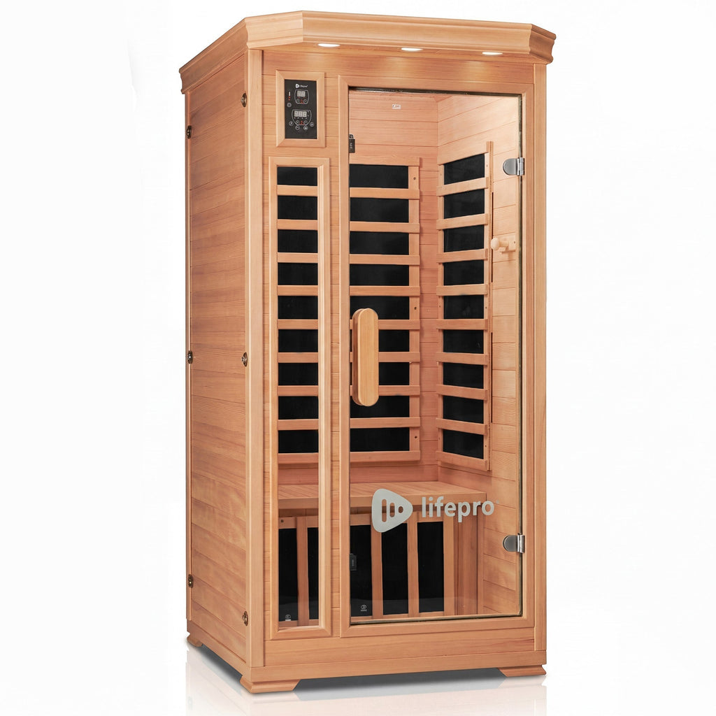 Lifepro RejuvaCure™ 1-2 Person Low EMF Far Infrared Sauna with Red Light Therapy