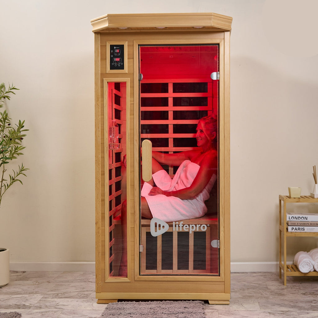 Lifepro RejuvaCure™ 1-2 Person Low EMF Far Infrared Sauna with Red Light Therapy
