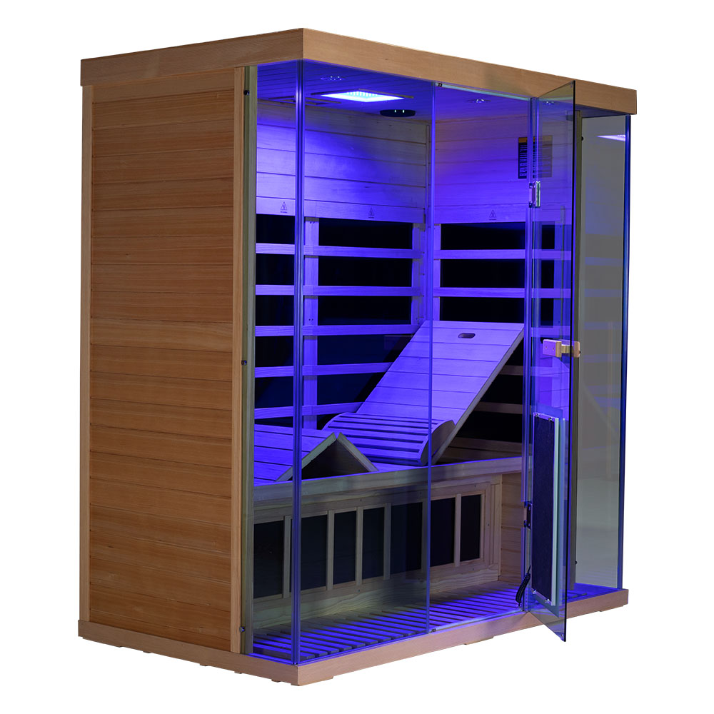 Wizzisaunas S03 3-Person Full Spectrum Near Zero EMF Indoor Infrared Sauna + Medical-Grade Red Light Therapy