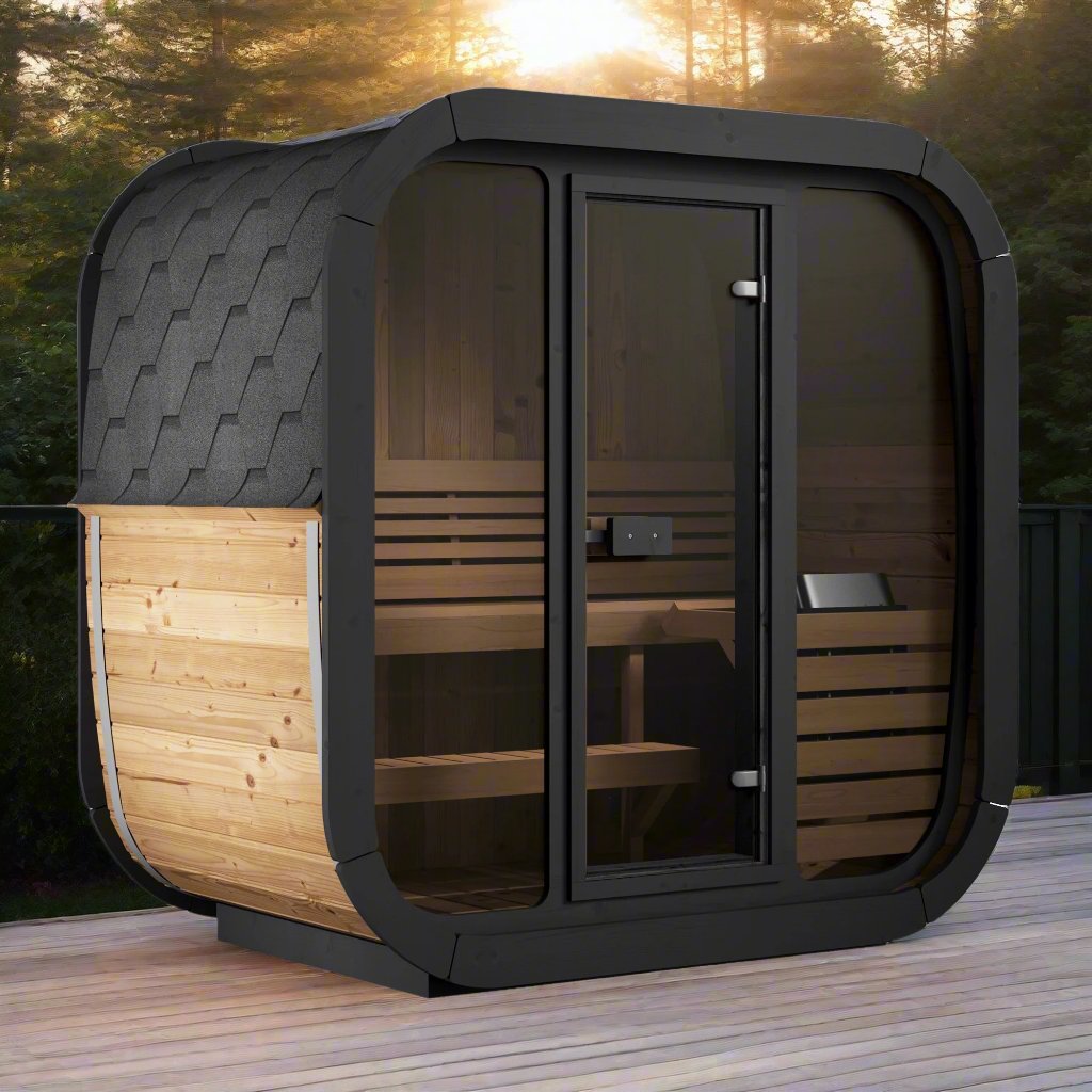 SaunaLife 3 Person 4.1' Long Outdoor Traditional Cube Sauna | Model CL4G