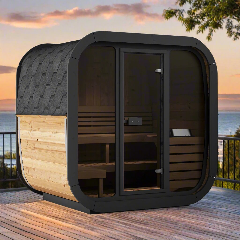 SaunaLife 4 Person 4.6' Long Outdoor Traditional Cube Sauna | Model CL5G