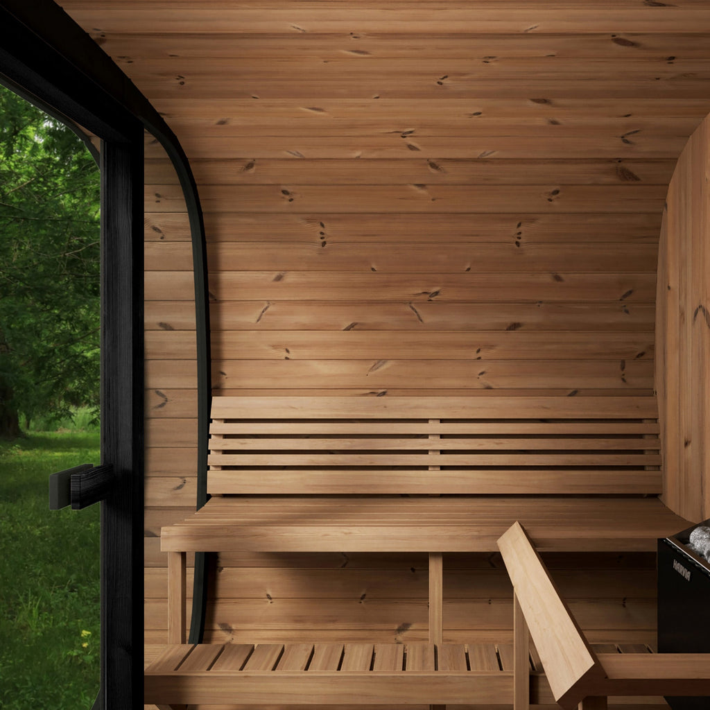 SaunaLife 6 Person 7.6' Long Outdoor Traditional Cube Sauna | Model CL7G